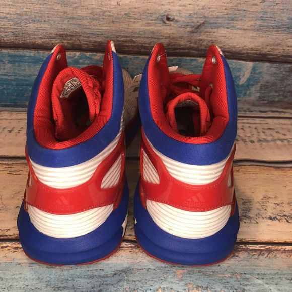 ADIDAS CRAZYLIGHT BOOST USA WHITE ROYAL BLUE RED - Picture 2 of 8